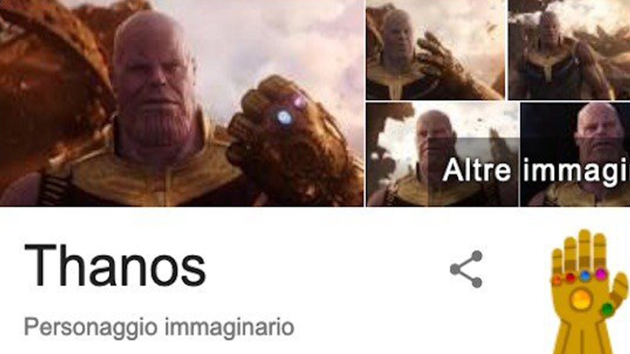Avengers: Endgame - Thanos schiocca le dita anche su Google