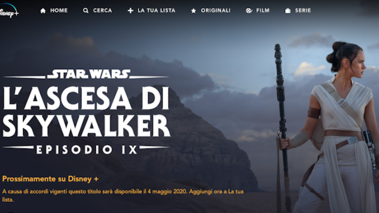 Star Wars Day - Su Disney+ arriva L'Ascesa di Skywalker