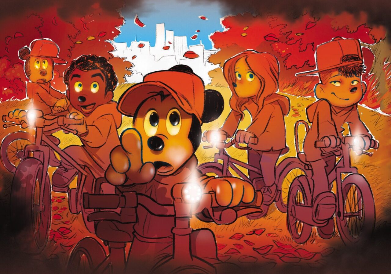 topolino foglie rosse