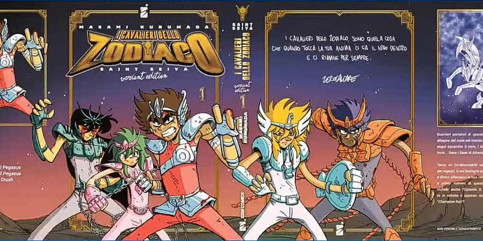 I Cavalieri dello Zodiaco - La variant cover realizzata da Zerocalcare